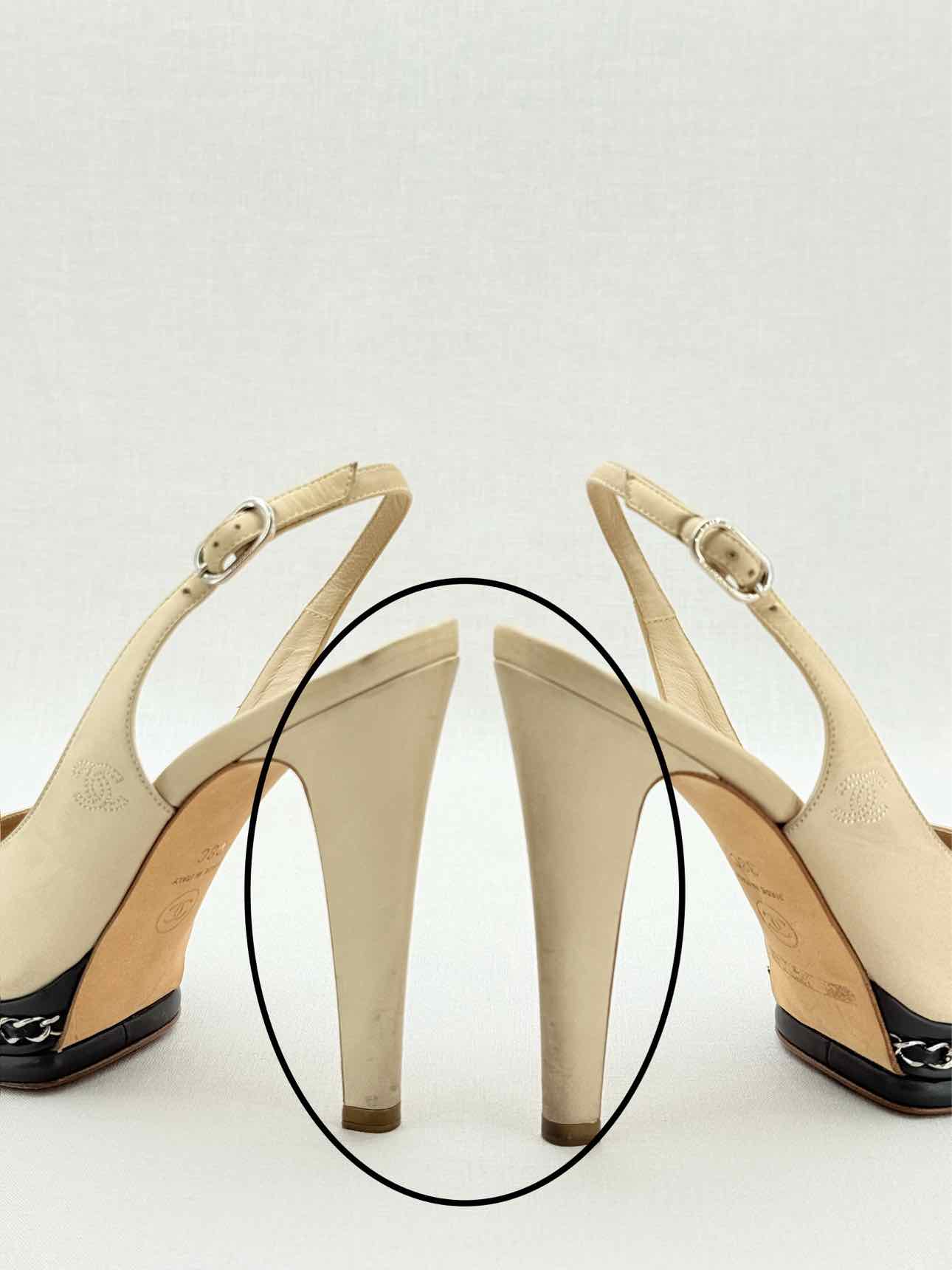 CHANEL Beige Size EU 38 Slingbacks