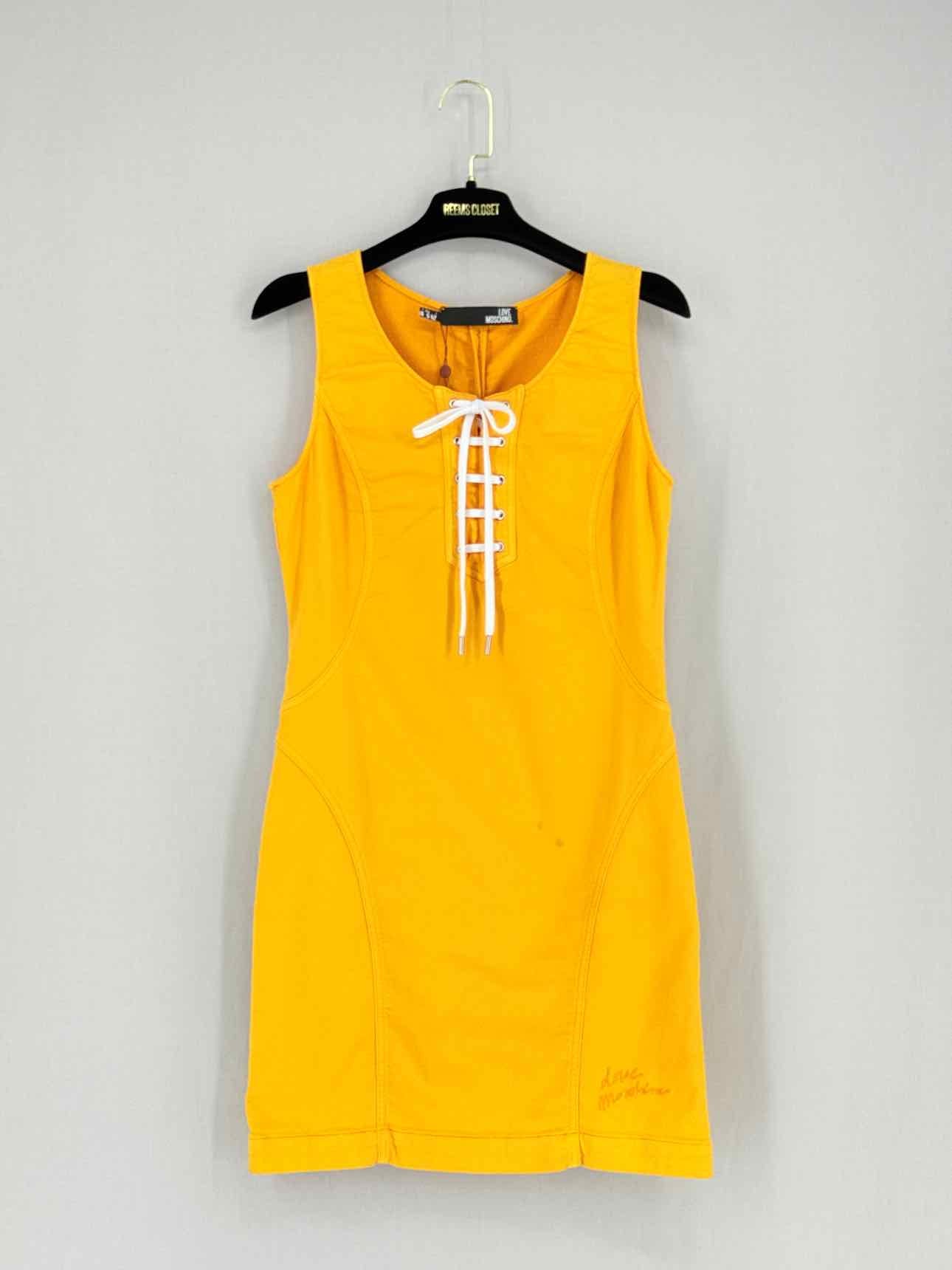 LOVE MOSCHINO Yellow Size US 6 Short Dress