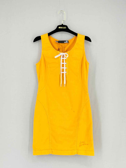 LOVE MOSCHINO Yellow Size US 6 Short Dress