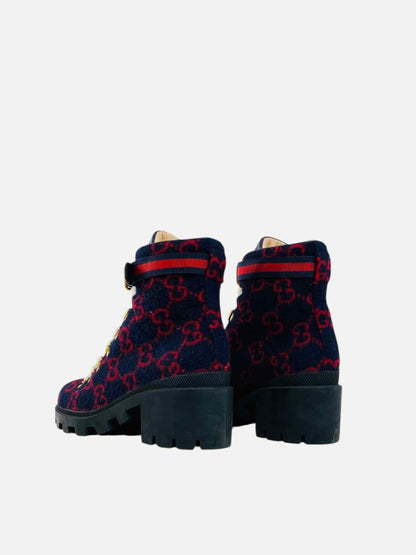 GUCCI Combat Blue & Red Size EU 40 Ankle Boots