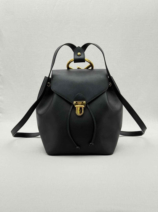 FENDI Black Drawstring Backpack