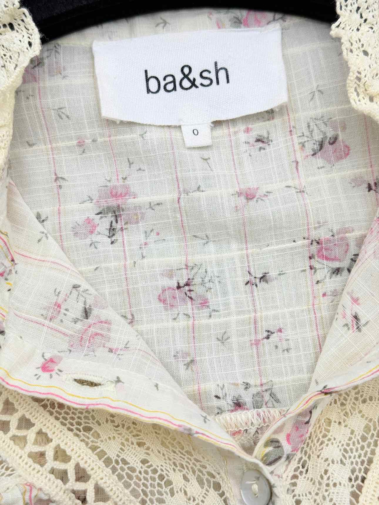 BA&SH Haby Peasant Beige Multicolor Size US 2 Blouse
