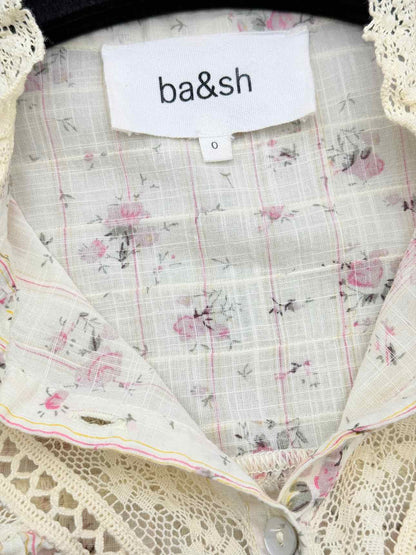 BA&SH Haby Peasant Beige Multicolor Size US 2 Blouse