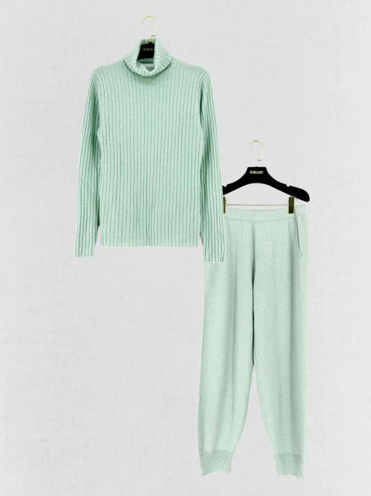 ALLUDE Mint Green Ribbed Size Medium Outfit Set