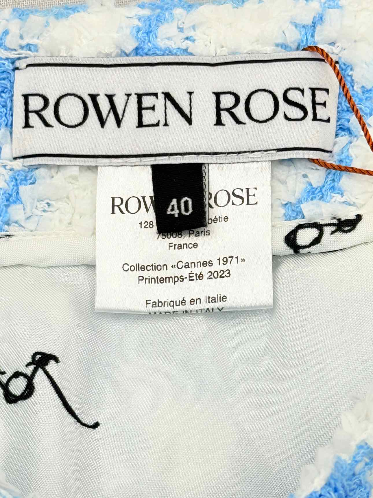 ROWEN ROSE Boucle Blue & White Size US 4 Mini Skirt