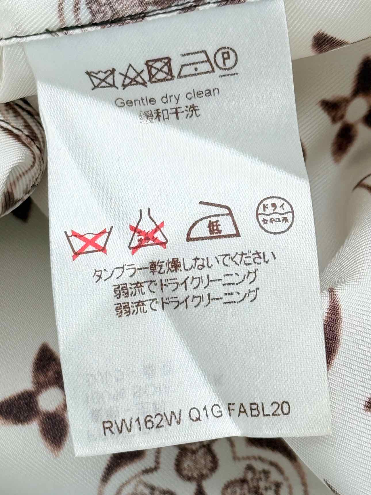 LOUIS VUITTON White w/ Brown Monogram Size US 4 Shirt