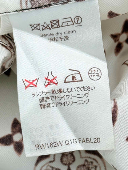 LOUIS VUITTON White w/ Brown Monogram Size US 4 Shirt