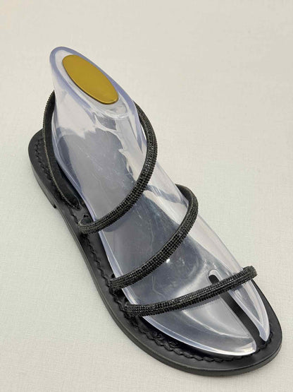 AMALIA Black Embellished Size EU 39 Sandals