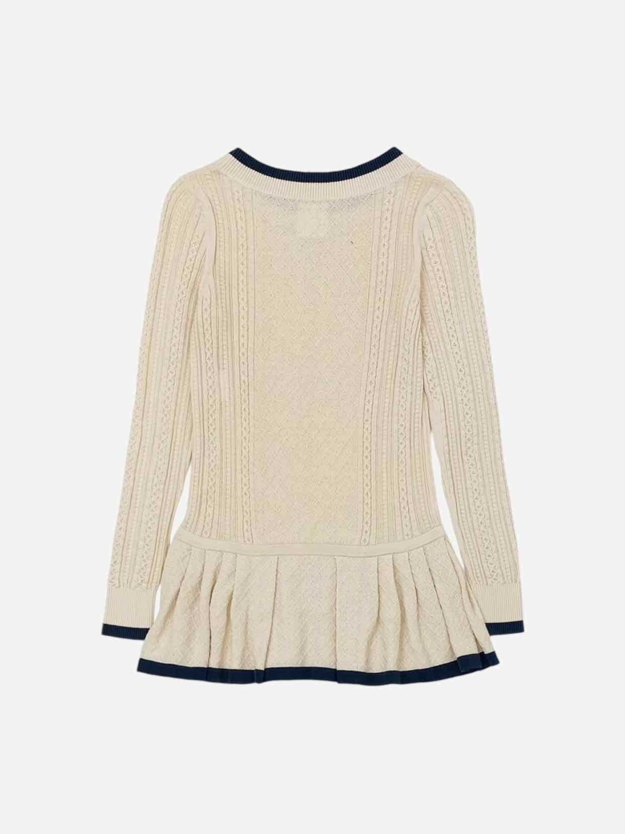 CHANEL Peplum Blue & Cream Top