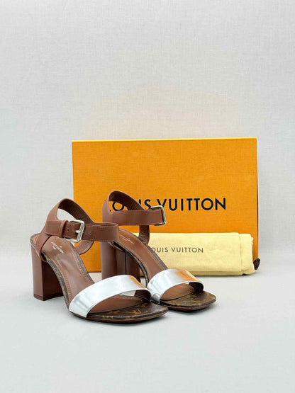 LOUIS VUITTON Bloom Monogram Size EU 39 Heeled Sandals