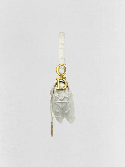 DIOR White Oblique Saddle Bag