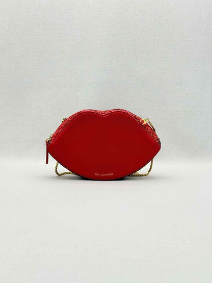 LULU GUINNESS Glitter Lips Red Crossbody