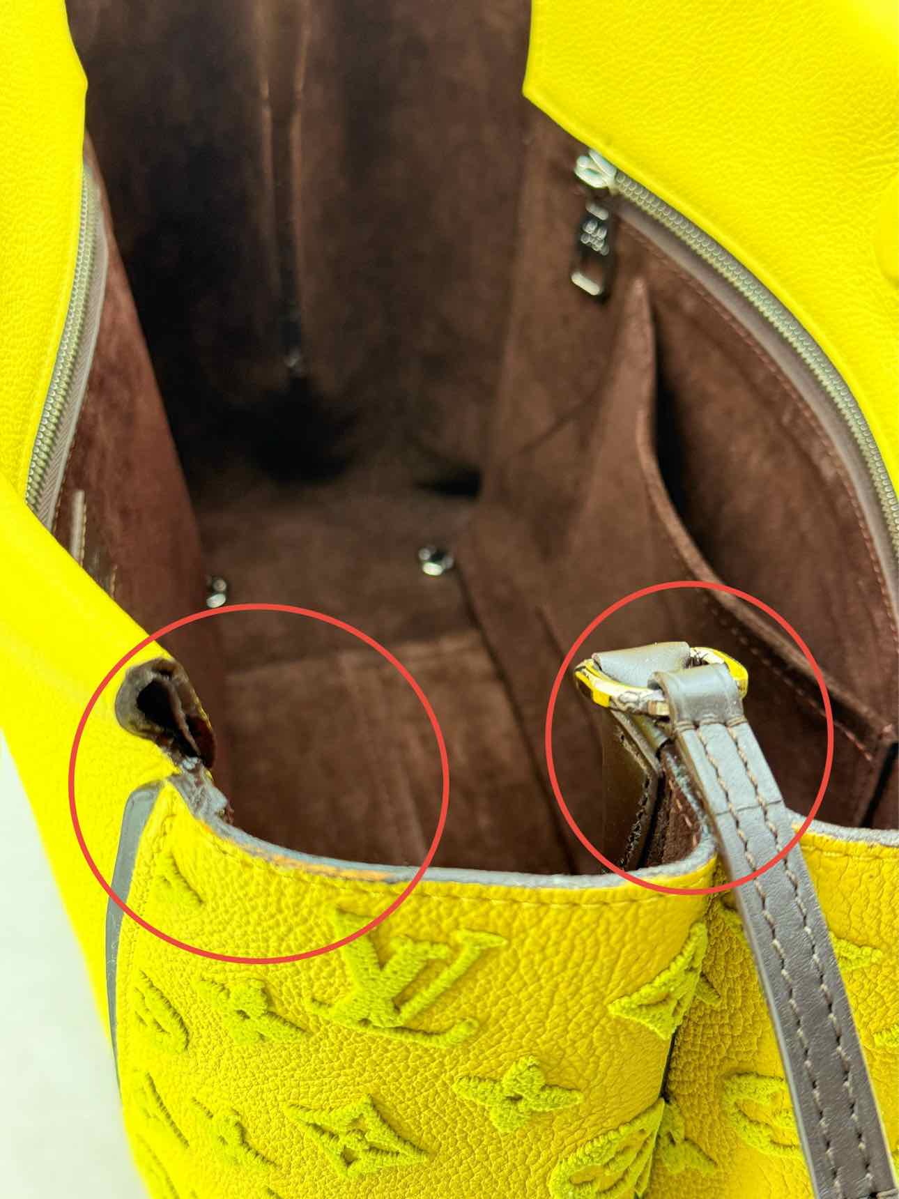LOUIS VUITTON W Yellow Monogram Tote Bag