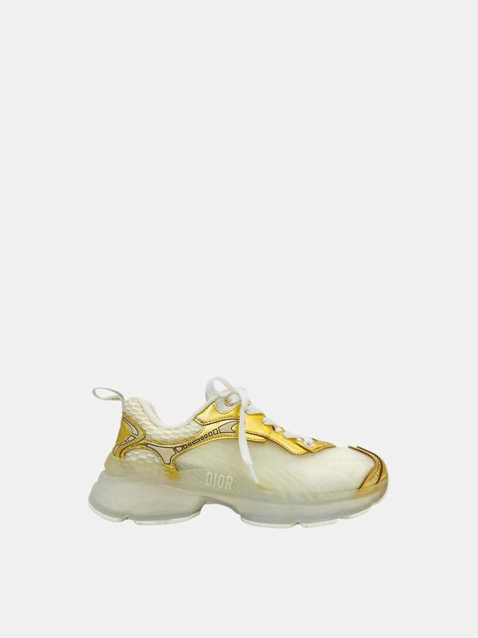 CHRISTIAN DIOR Vibe White & Gold Sneakers