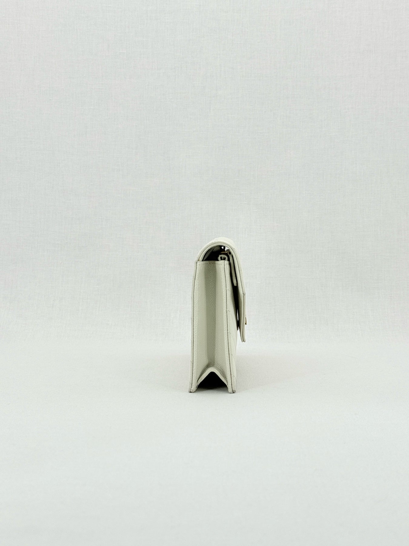 SAINT LAURENT Cassandre White Chevron Shoulder Bag