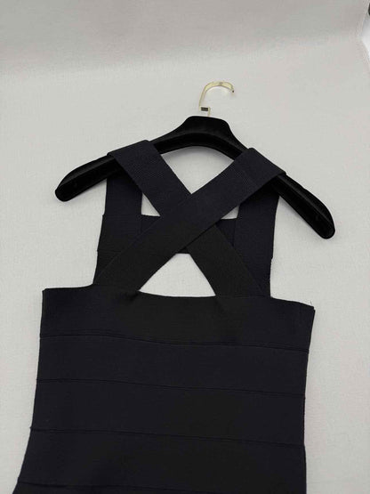 STELLA MCCARTNEY Bandage Black Size US 6 Midi Dress