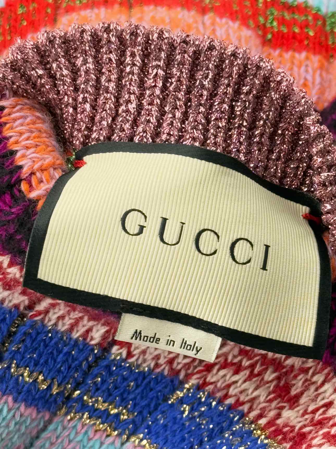 GUCCI Reversible Blue Multicolor Size Small Cardigan