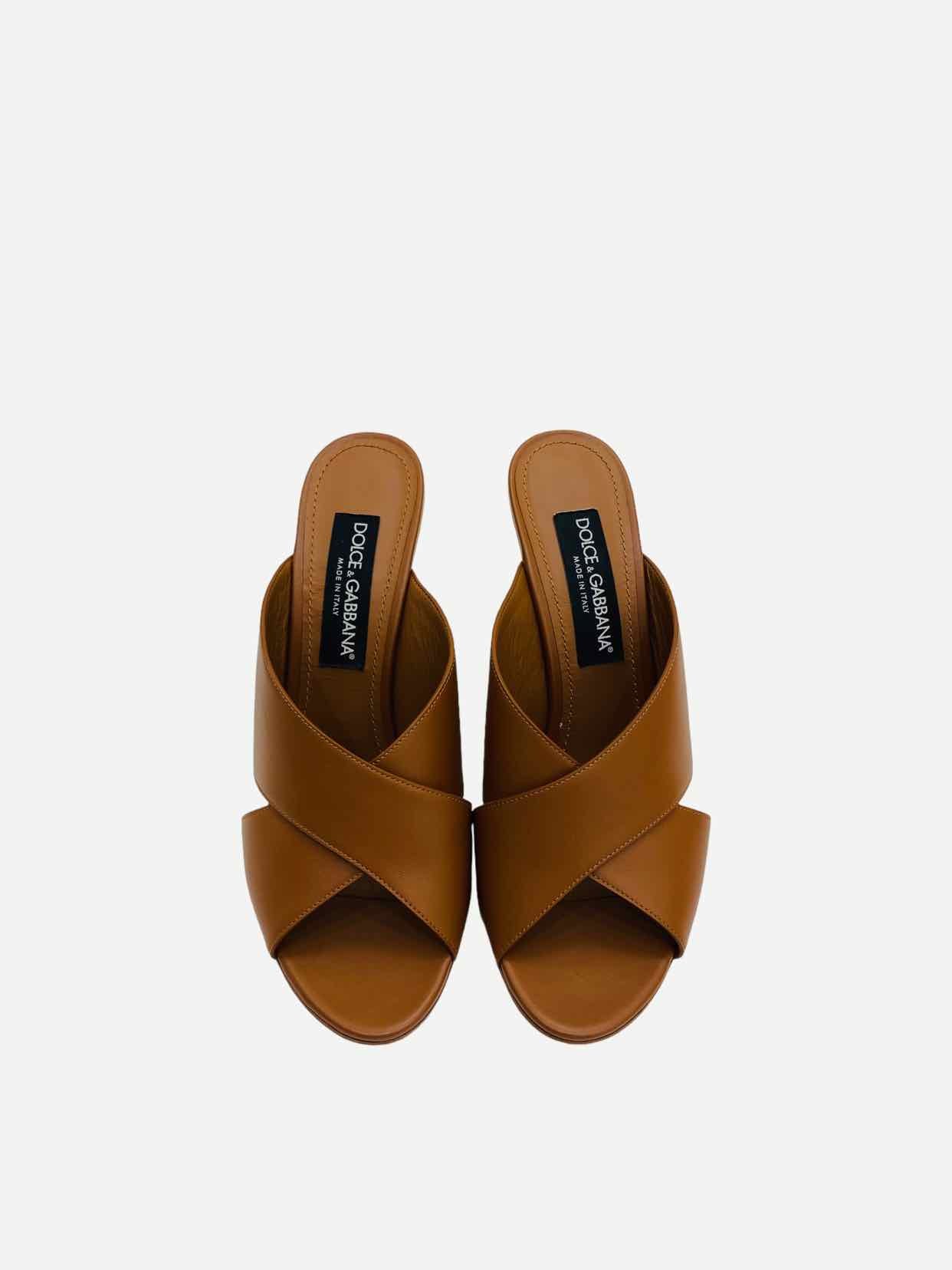 DOLCE & GABBANA Keira Brown Mules 41