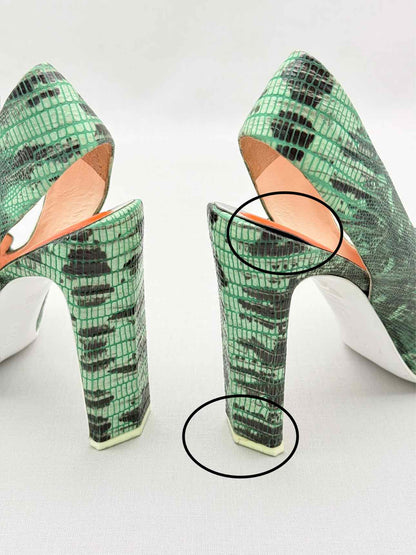 KENZO Green & Black Textured Size EU 39 Pumps