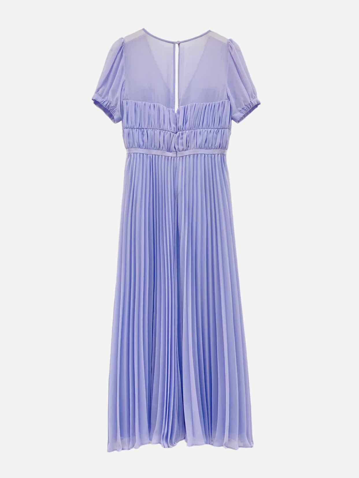 SELF-PORTRAIT Chiffon Lilac Size US 4 Midi Dress