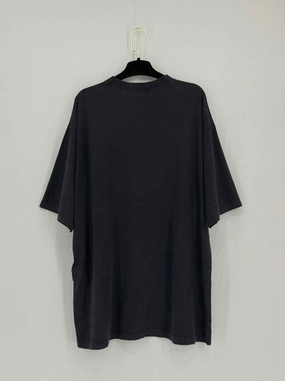 BALENCIAGA BB Stencil Print Black Size Large T-shirt