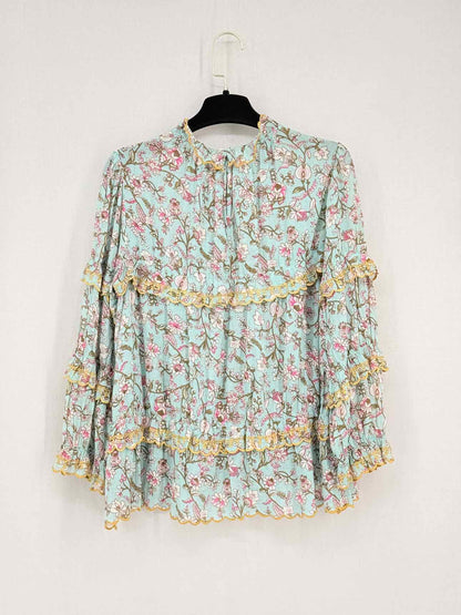 ISABEL MARANT ETOILE Blue Multicolor Size US 2 Blouse