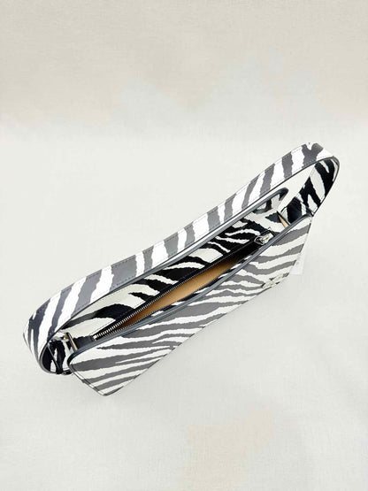 MACH & MACH Large Bow-shaped Black & White Shoulder Bag