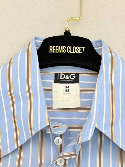 D&G Blue Multicolor Striped Size US 00 Shirt
