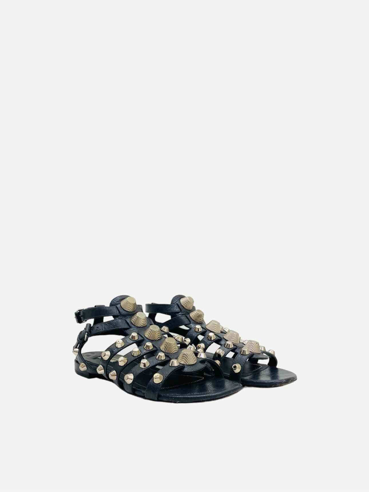 BALENCIAGA Gladiator Black Giant Studded Sandals 38