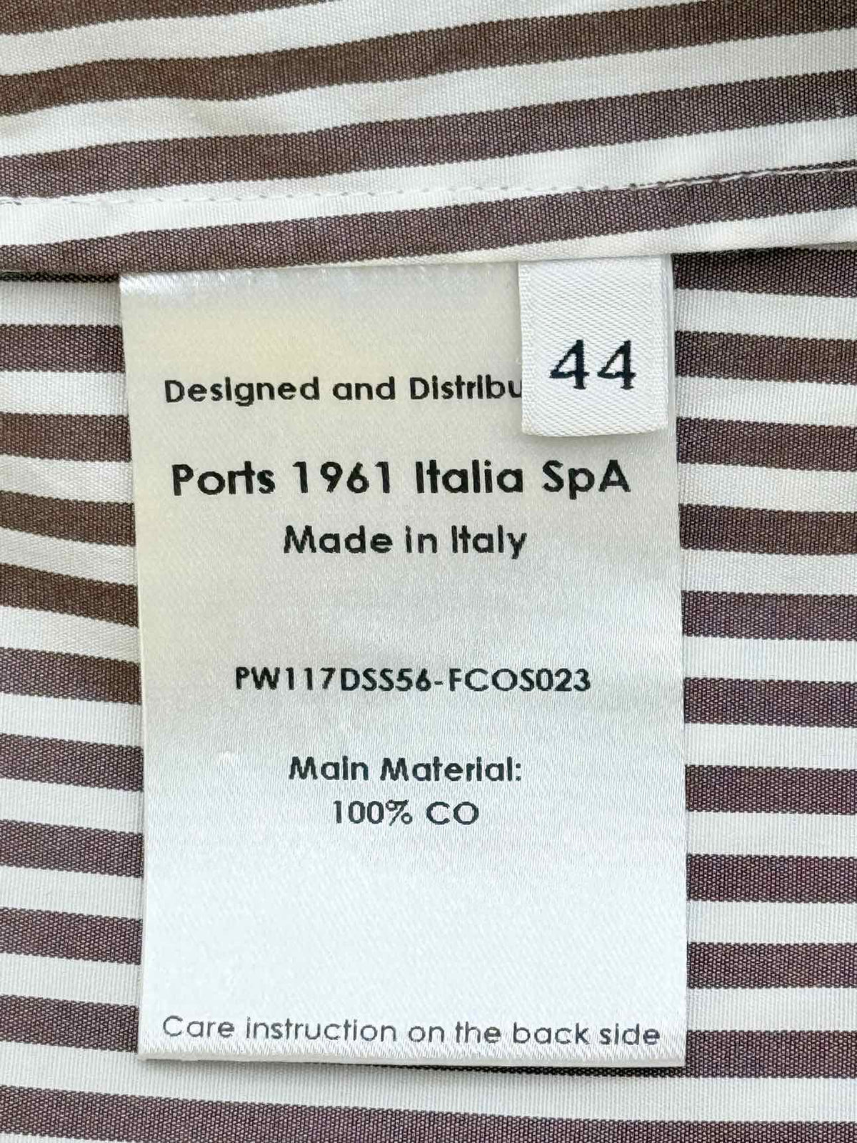 PORTS 1961 Brown & White Striped Size US 8 Short Dress