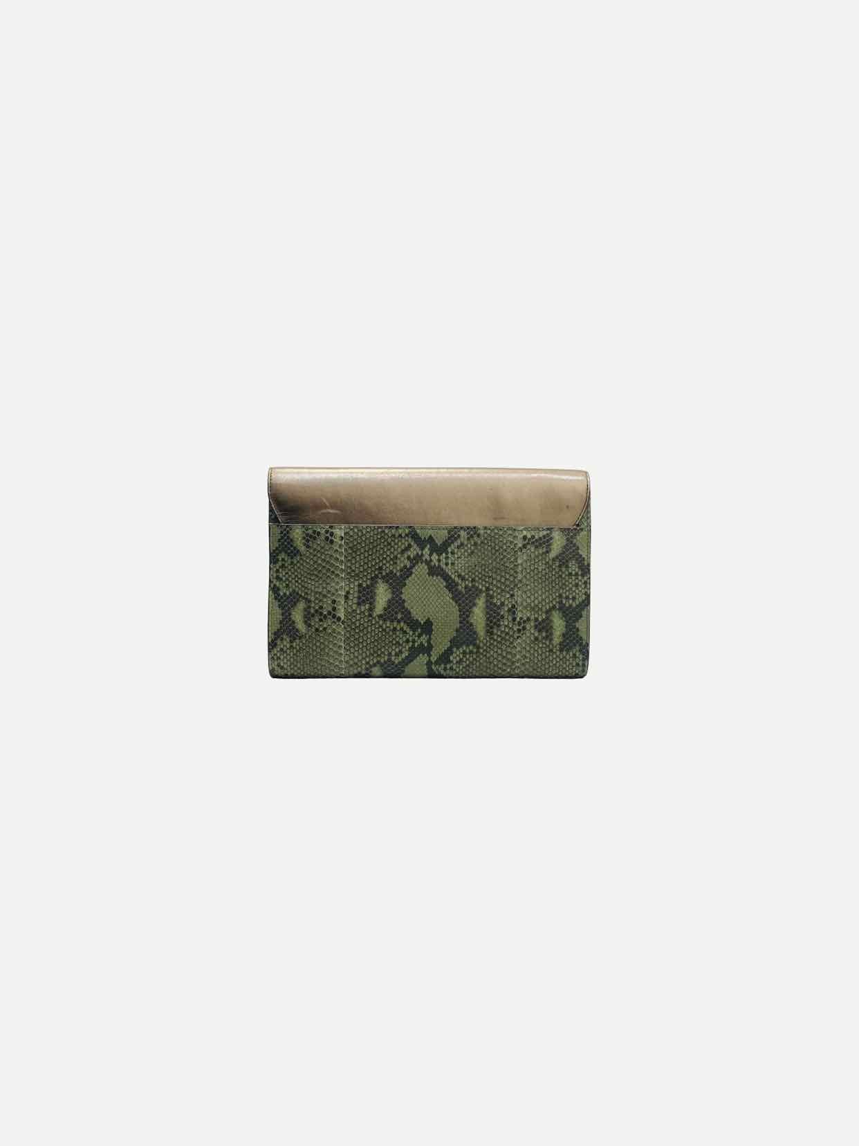 GUCCI Envelope Bronze & Green Clutch