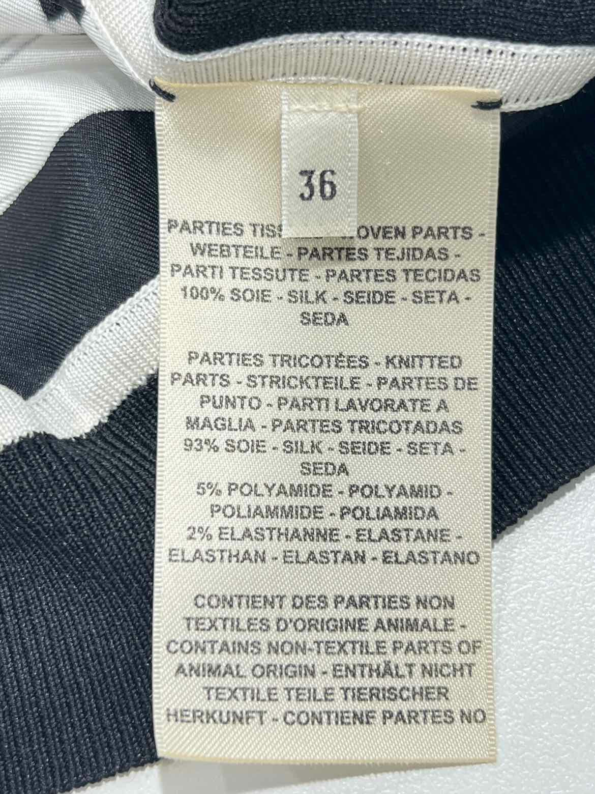 HERMES Black & White Printed Size US 4 Cardigan