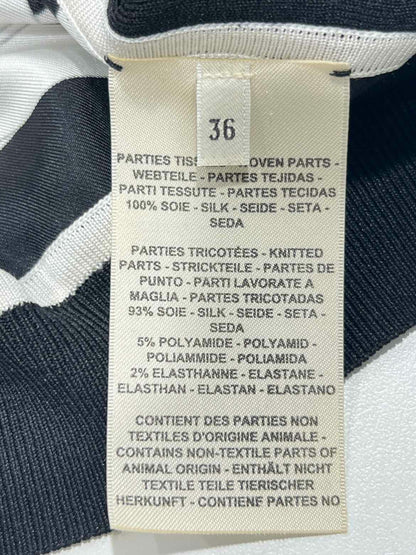 HERMES Black & White Printed Size US 4 Cardigan
