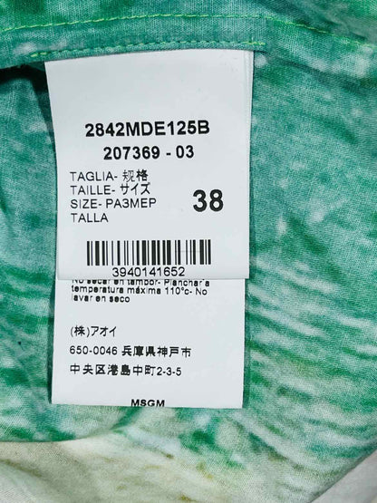 MSGM Painted Girl Green Multicolor Size US 2 Shirt