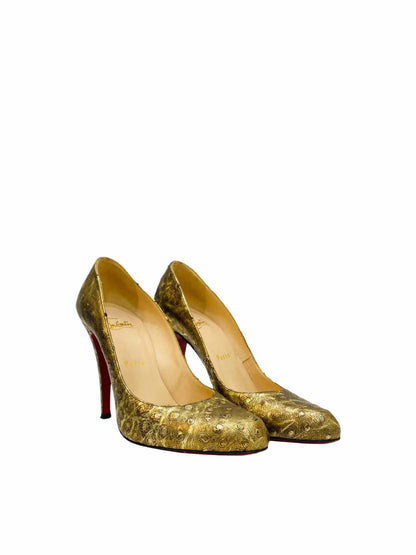 CHRISTIAN LOUBOUTIN Metallic Gold Size EU 38 Pumps