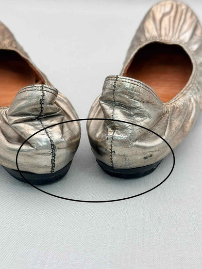 LANVIN Scrunch Metallic Gold Size EU 38 Ballet Flats