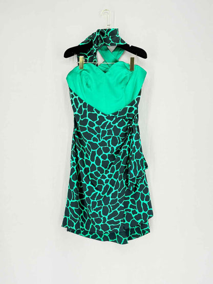 INGIE PARIS Tube Green & Black Size US 12 Short Dress