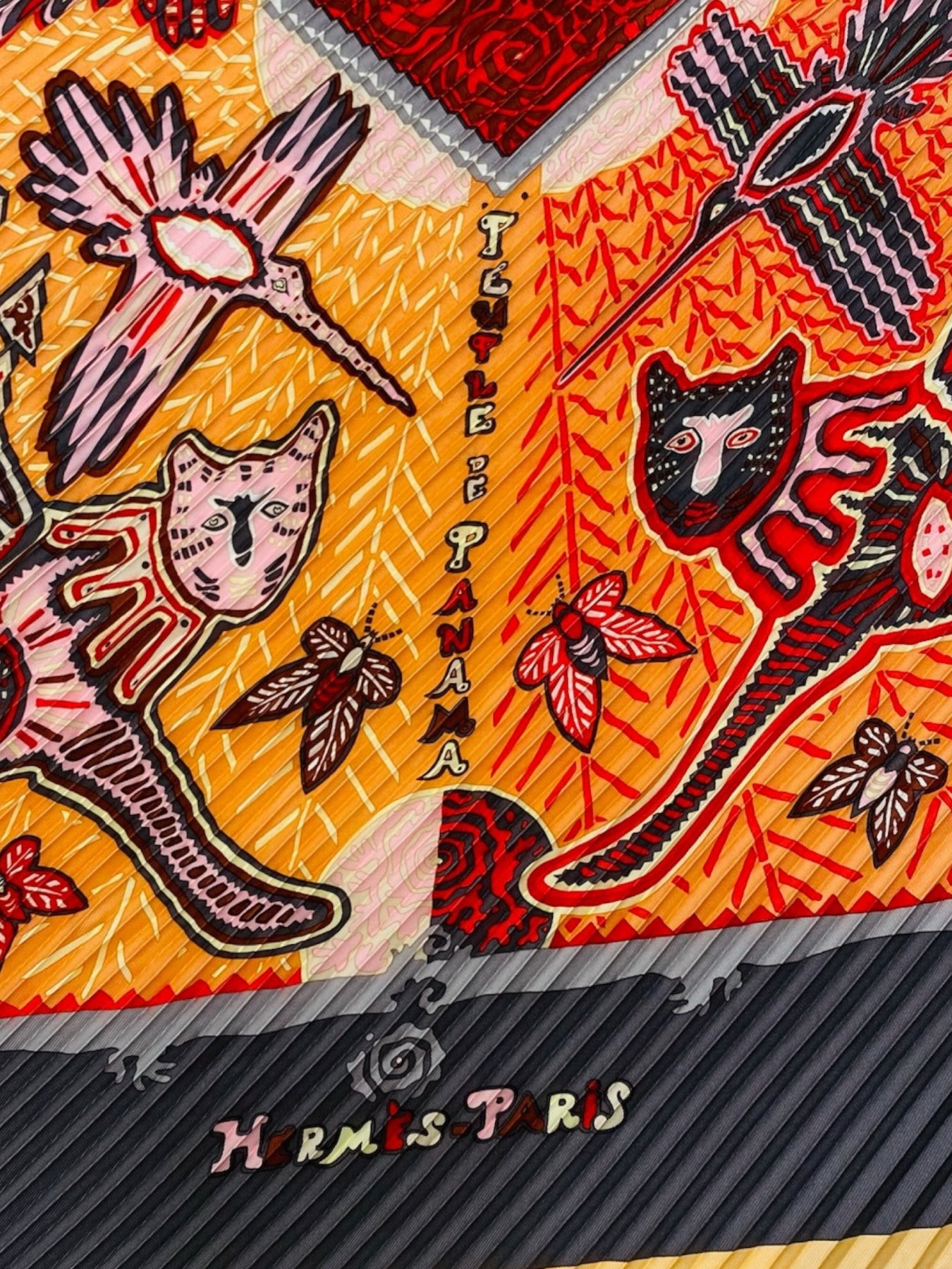 HERMES Legende Kuna Orange Multicolor Scarf