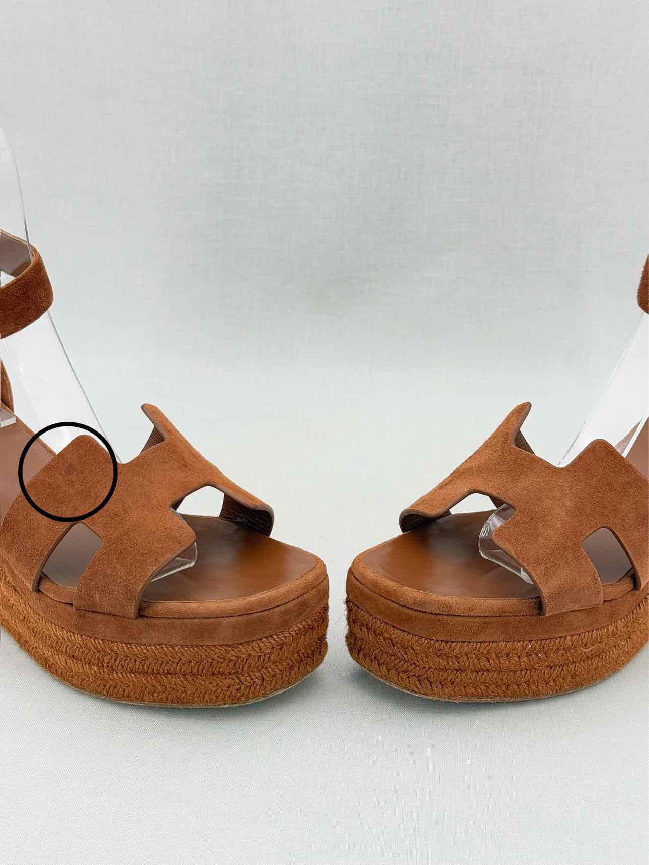 HERMES Elda Brown Size EU 39 Platform Sandals