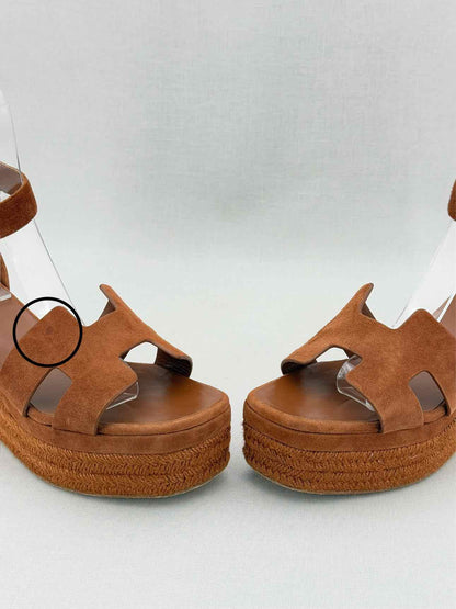HERMES Elda Brown Size EU 39 Platform Sandals