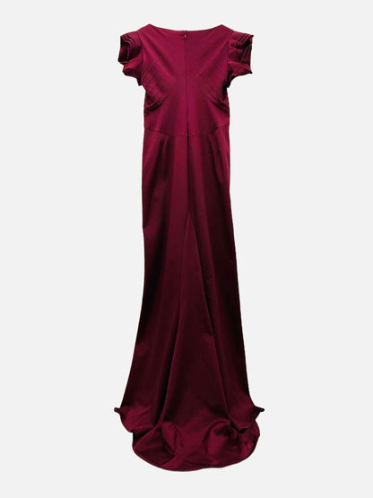 ZAC POSEN Long Burgundy Evening Dress