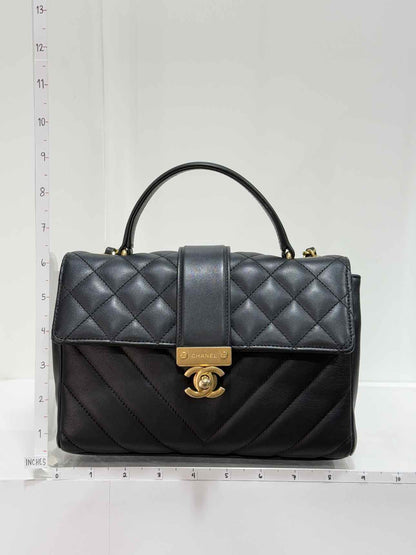 CHANEL In The City Black Quilted Top Handle