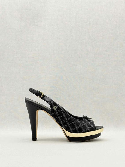 CHANEL Black Checkered Size EU 39 Slingbacks