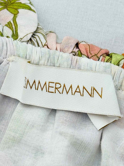 ZIMMERMANN Pink Multicolor Floral Size US 10 Long Dress