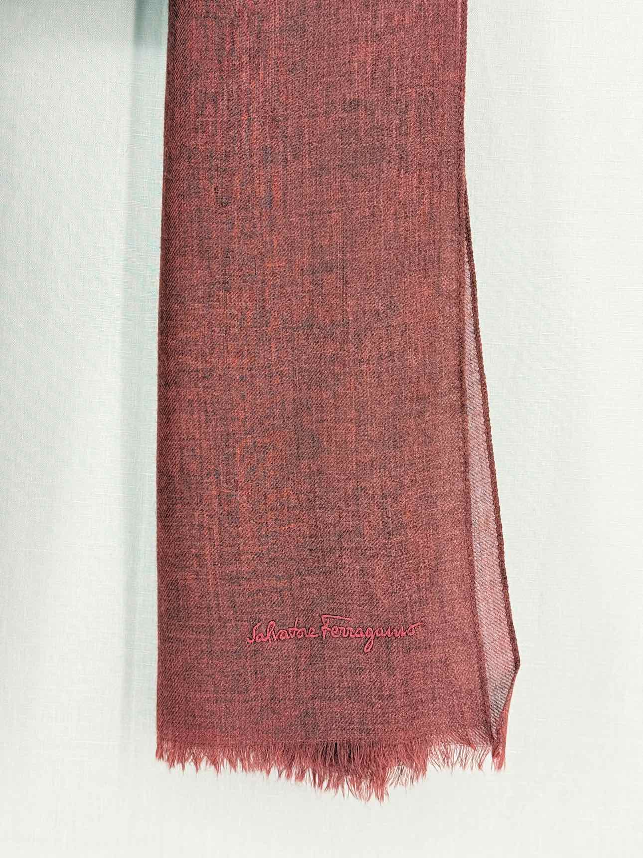 SALVATORE FERRAGAMO Burgundy Scarf
