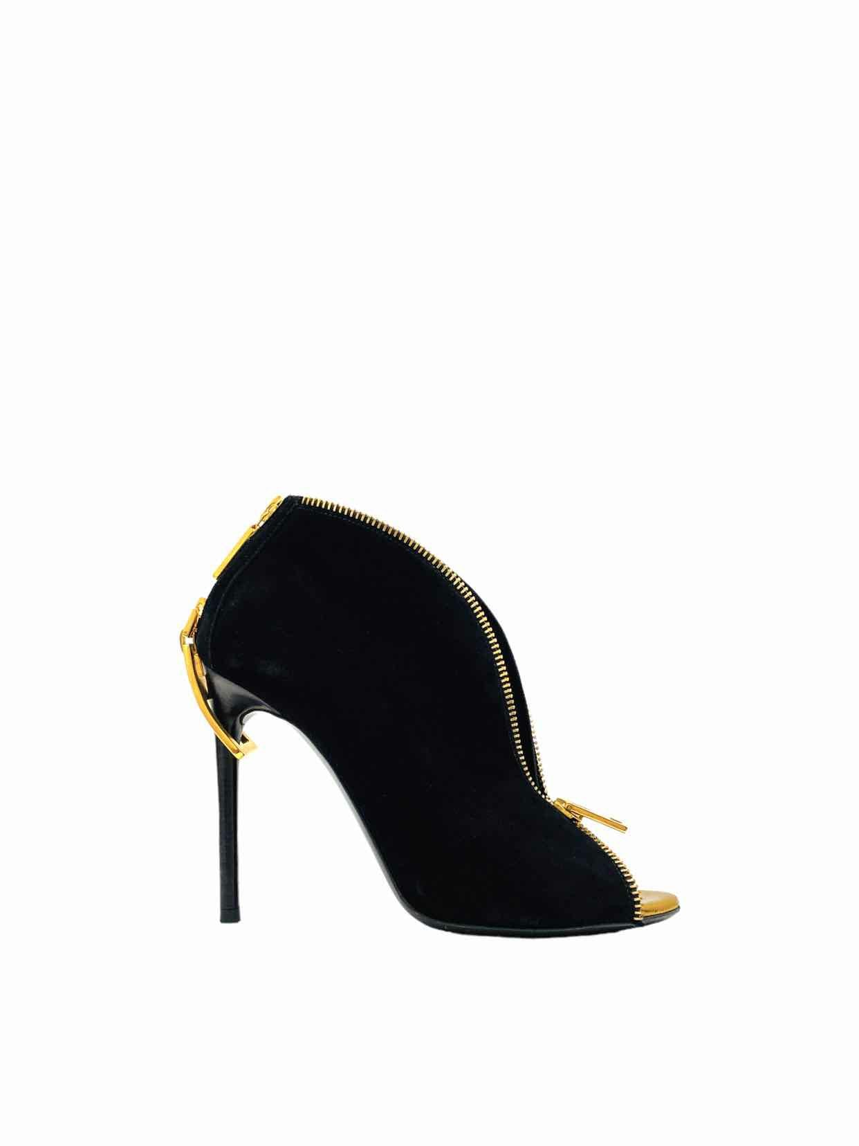 TOM FORD Open Toe Black w/ Gold Size EU 35 Booties