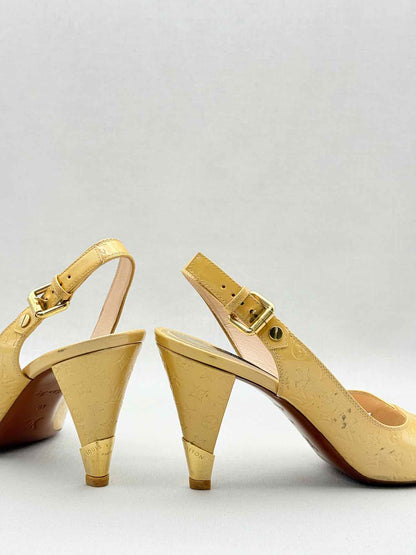 LOUIS VUITTON Beige Monogram Size EU 40 Slingbacks