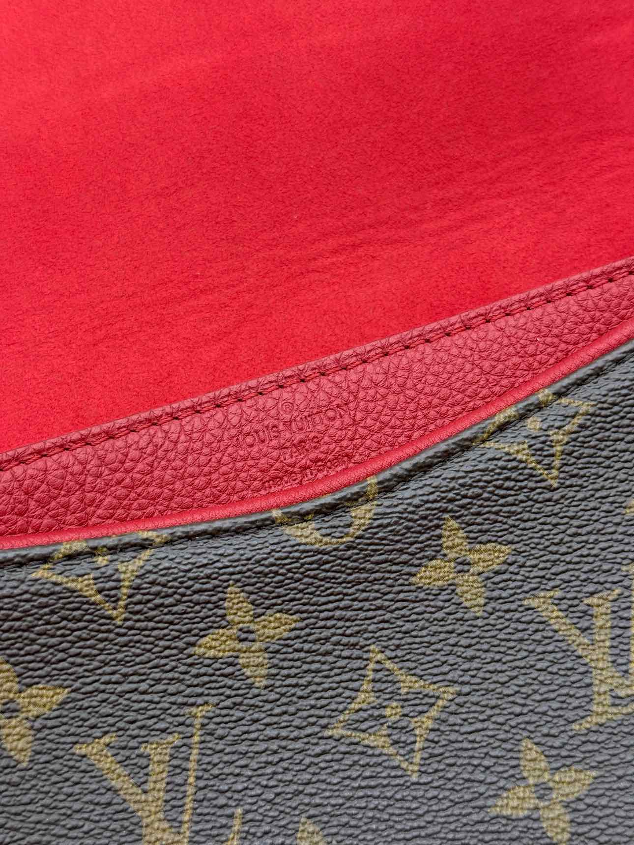 LOUIS VUITTON Pallas Chain Red Monogram Shoulder Bag