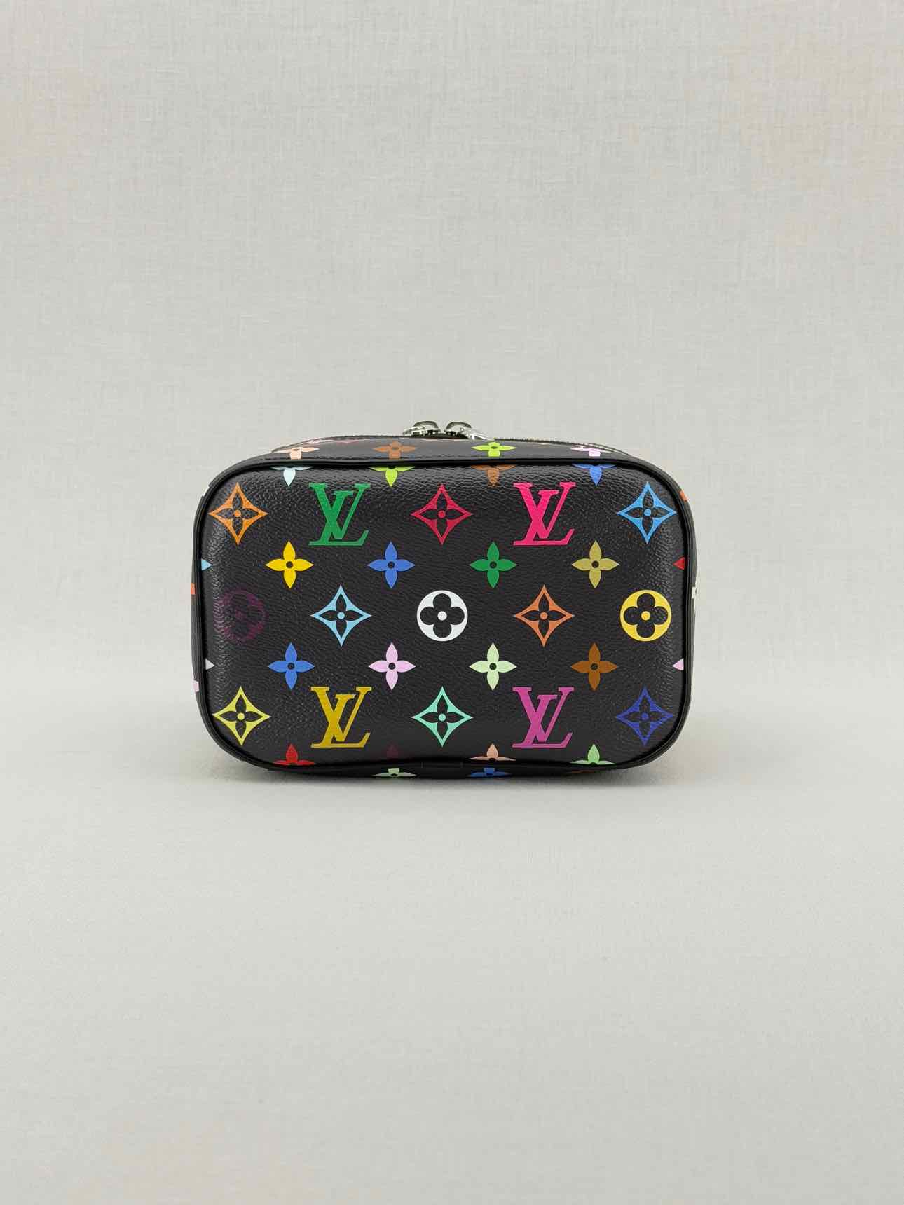 LOUIS VUITTON Nice Black Multicolor Vanity Case
