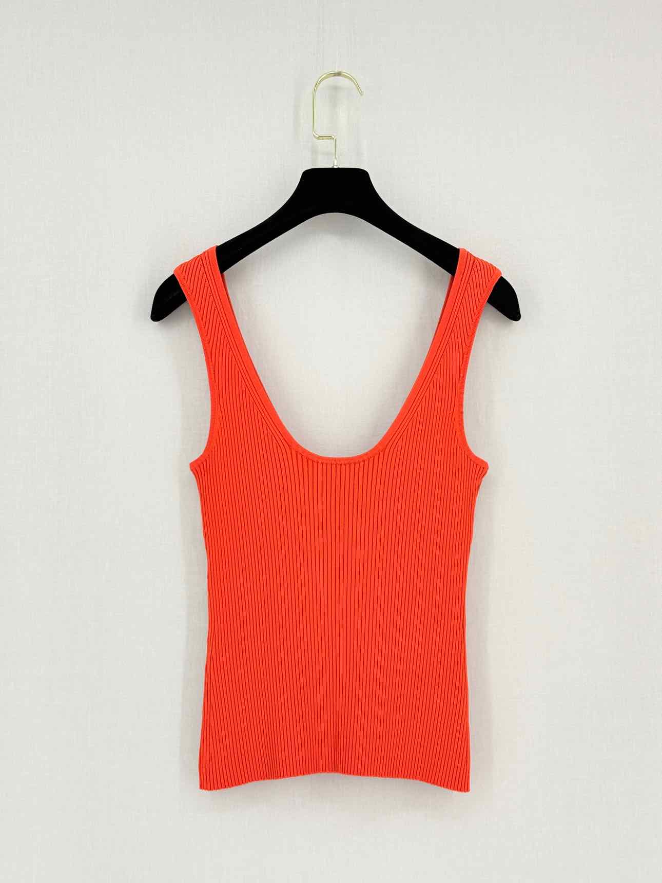 ZIMMERMANN Orange Ribbed Size Medium Tank Top
